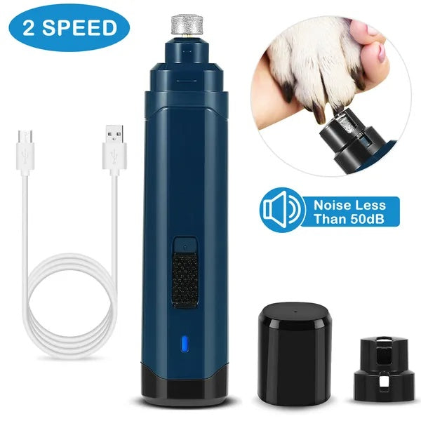Quiet Dog Nail Grinder with 2 Speeds and USB Charging – Low‑Noise, Safe & Easy Nail Trimmer for Dogs & Cats