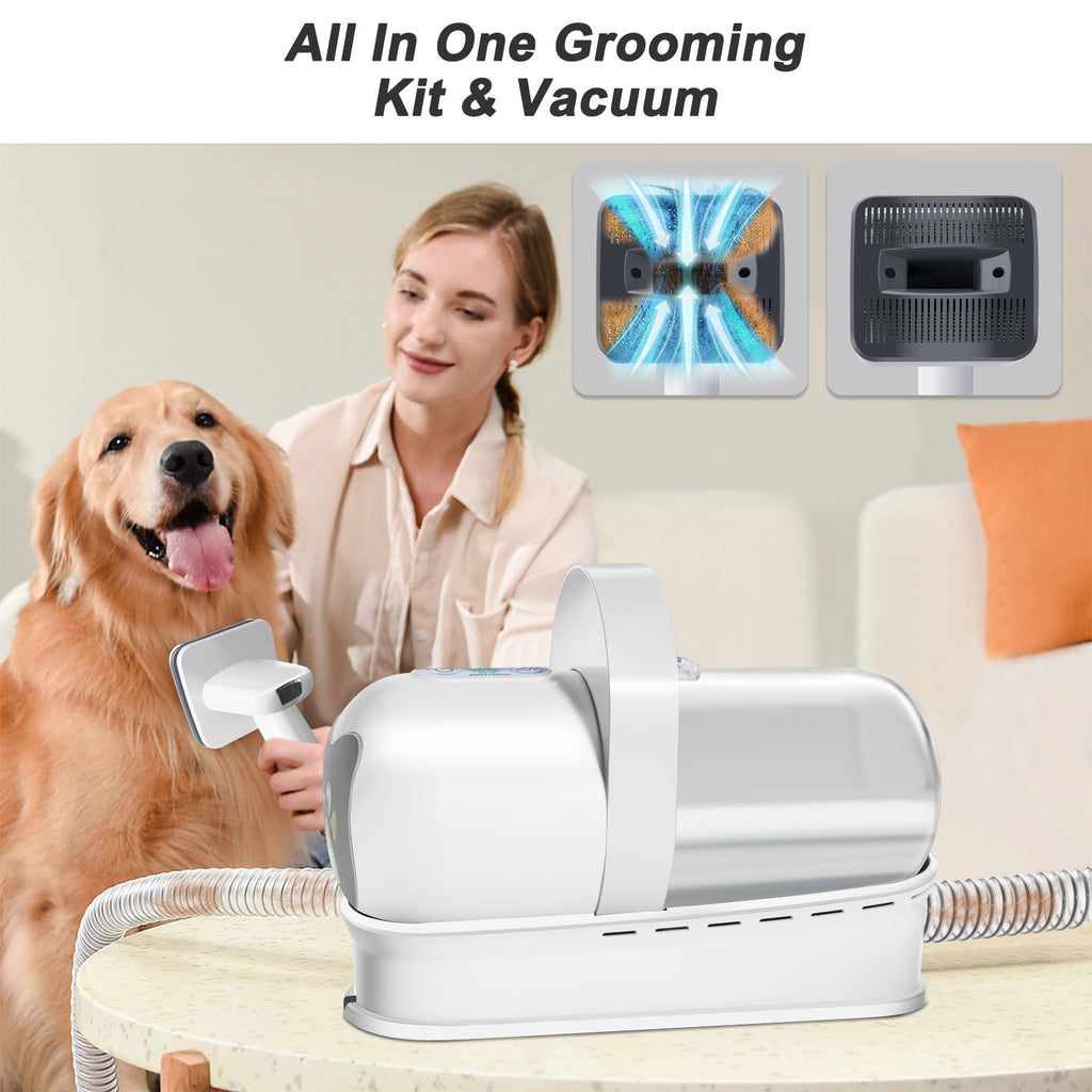 7-in-1 Pet Grooming Vacuum Kit – Trim, De-Shed & Clean Without the Mess!