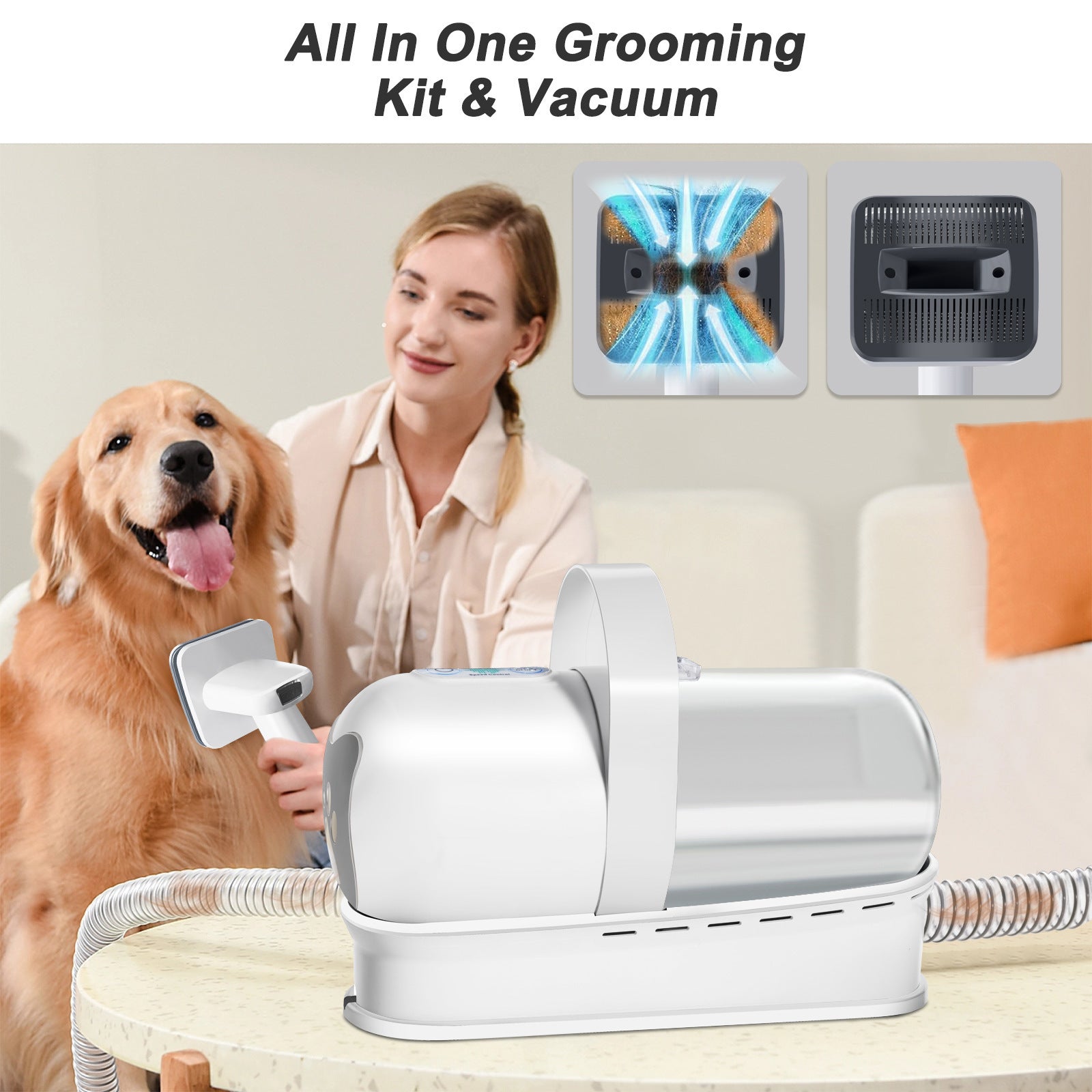 7-in-1 Pet Grooming Vacuum Kit – Trim, De-Shed & Clean Without the Mess!