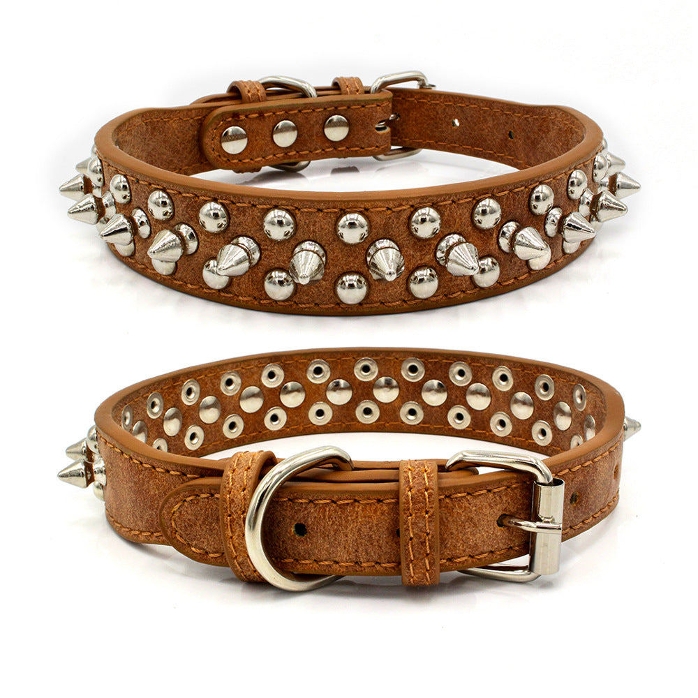 Adjustable Rivet Pet Collar for Dogs and Cats – Durable & Stylish Everyday Wear