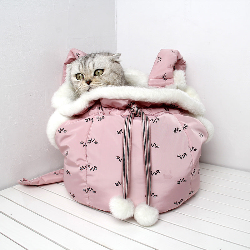 Winter Pet Carrier Backpack – Cozy Travel Companion for Cats & Small Dogs!