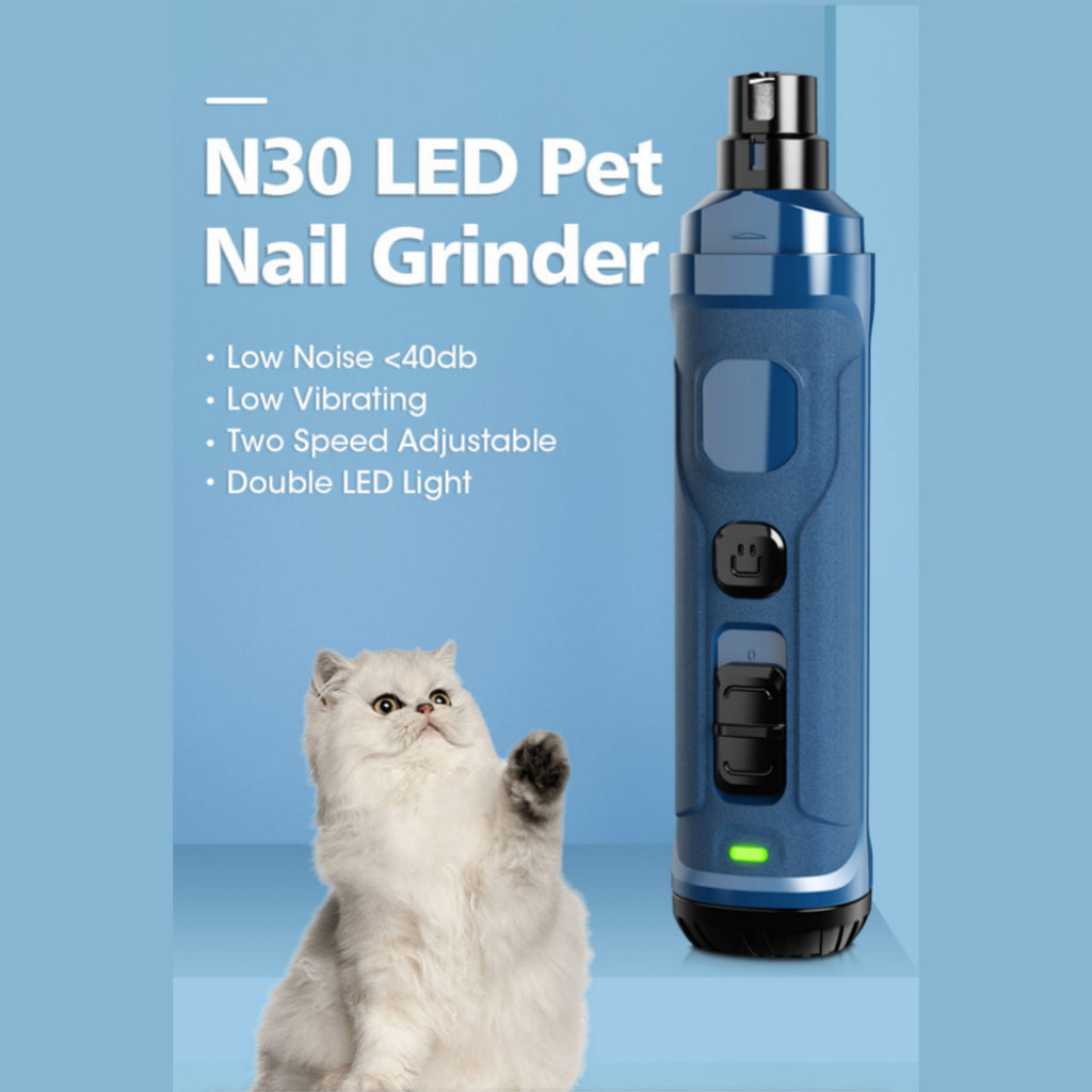 Quiet Pet Nail Grinder with LED Light & USB Charging – Gentle, Low‑Noise Nail Trimmer for Dogs & Cats