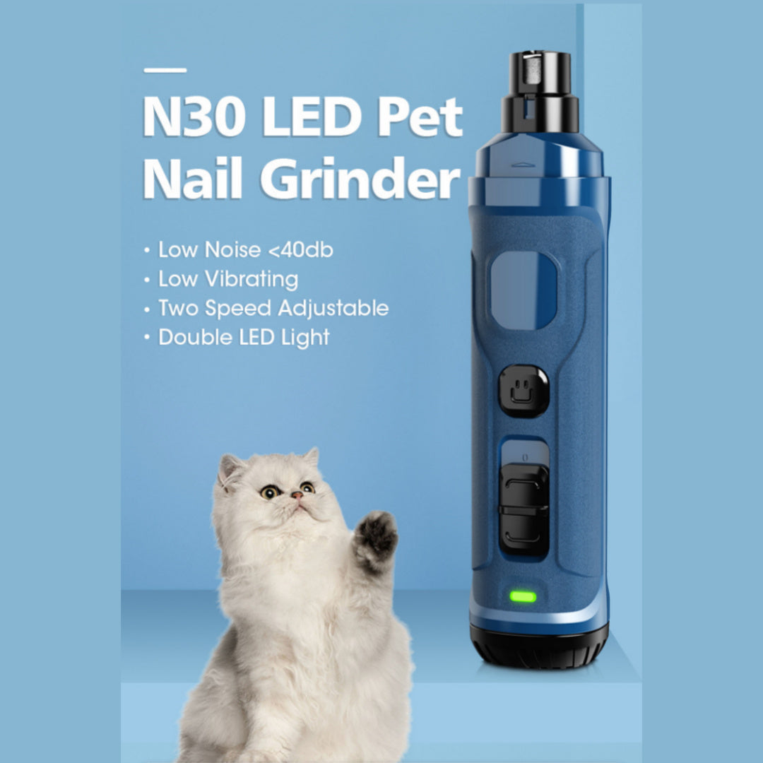 Quiet Pet Nail Grinder with LED Light & USB Charging – Gentle, Low‑Noise Nail Trimmer for Dogs & Cats