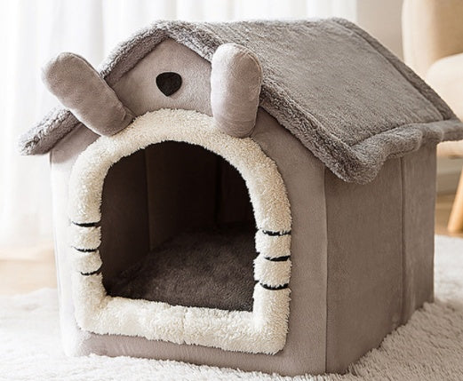 Cozy Foldable Pet Cave – Snuggly Winter Retreat for Cats & Small Dogs!