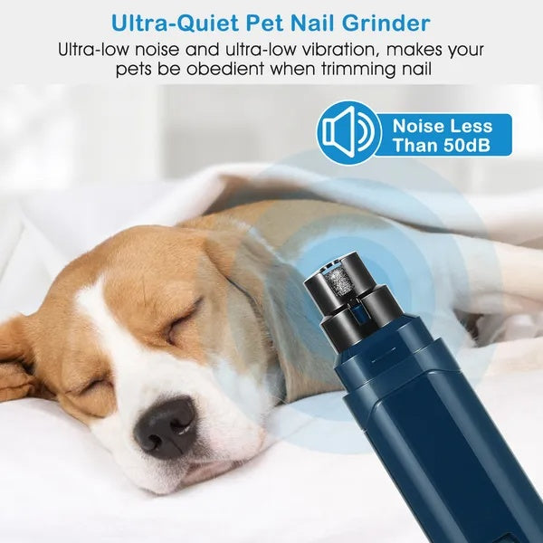 Quiet Dog Nail Grinder with 2 Speeds and USB Charging – Low‑Noise, Safe & Easy Nail Trimmer for Dogs & Cats