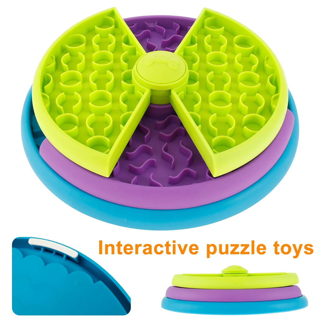 Rotating Puzzle Feeder Bowl – Slow, Safe & Fun Mealtimes for Pets!