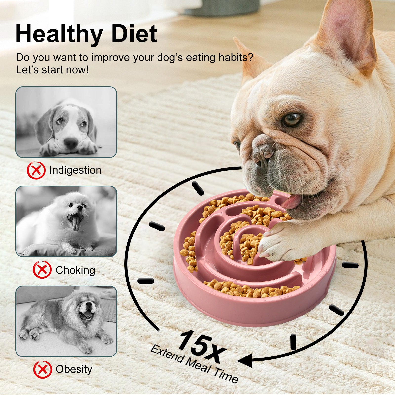 Ergonomic Slow Feeder Bowl – Safe, Comfy Mealtimes for Dogs & Cats!