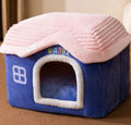 Cozy Foldable Pet Cave – Snuggly Winter Retreat for Cats & Small Dogs!