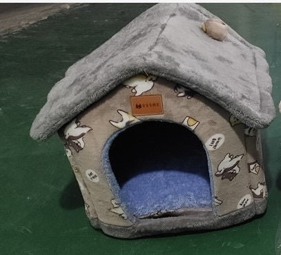 Cozy Foldable Pet Cave – Snuggly Winter Retreat for Cats & Small Dogs!