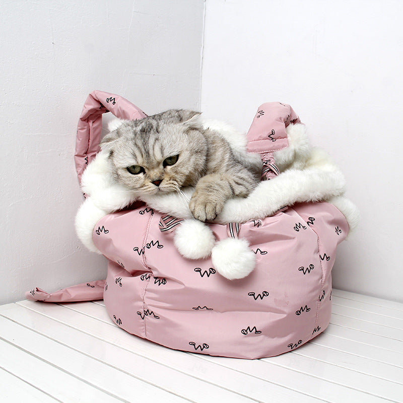 Winter Pet Carrier Backpack – Cozy Travel Companion for Cats & Small Dogs!