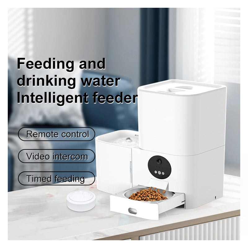 Smart WiFi Pet Feeder – Automatic Food & Water Dispenser with App Control for Dogs & Cats