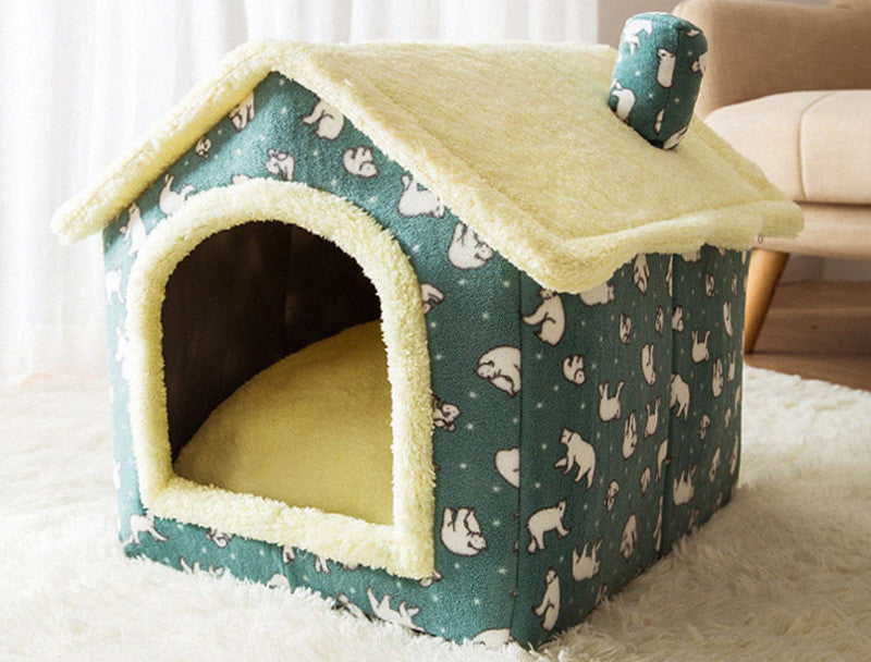 Cozy Foldable Pet Cave – Snuggly Winter Retreat for Cats & Small Dogs!