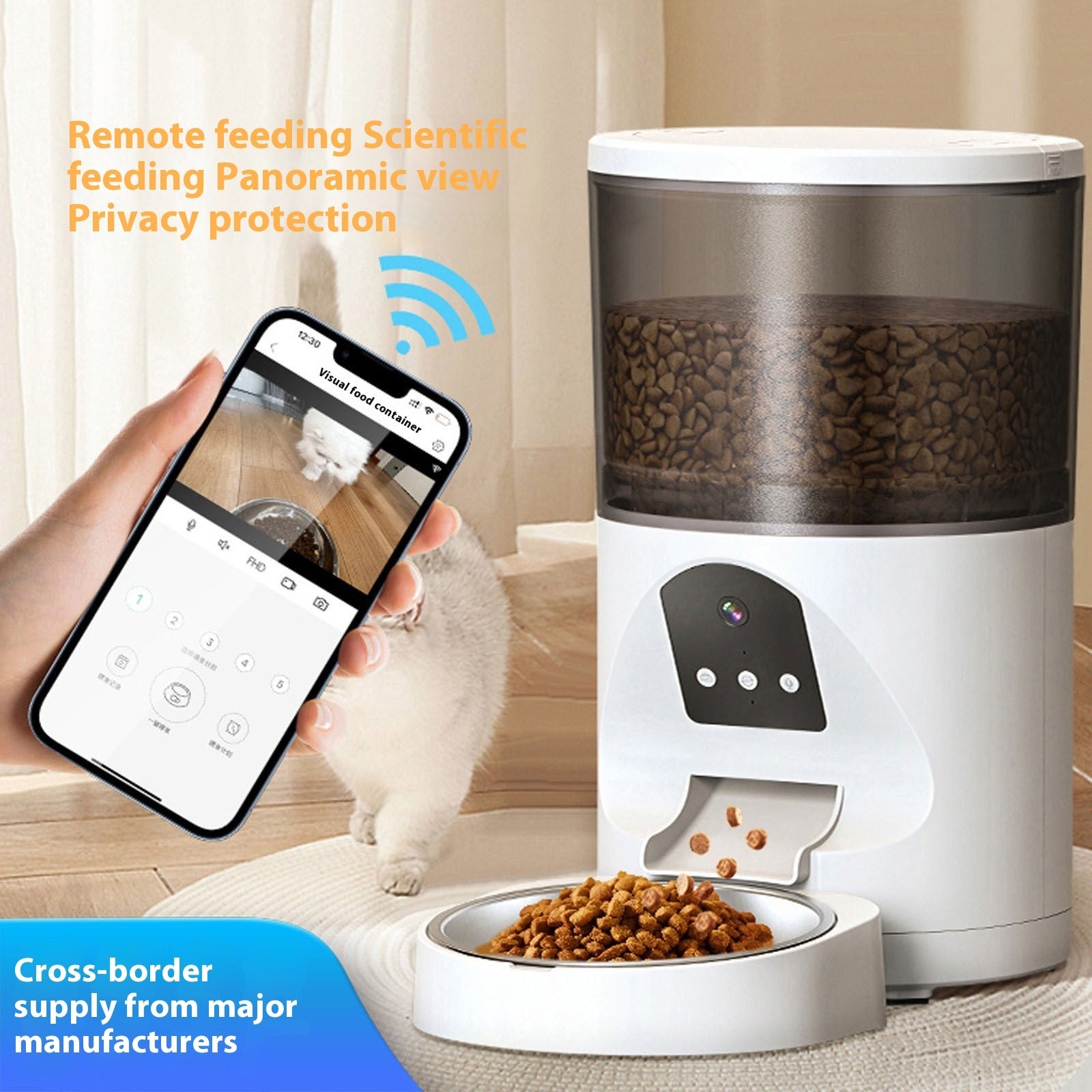 HD Smart Pet Feeder – Camera, Two‑Way Audio & Remote Feeding for Dogs & Cats