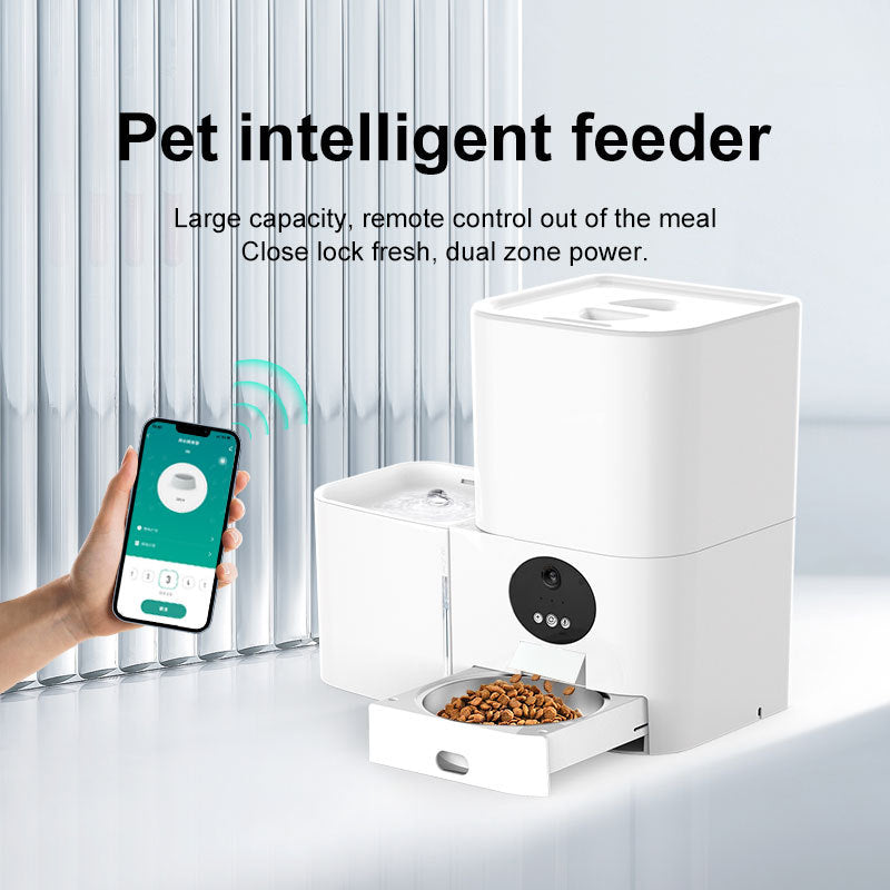Smart WiFi Pet Feeder – Automatic Food & Water Dispenser with App Control for Dogs & Cats