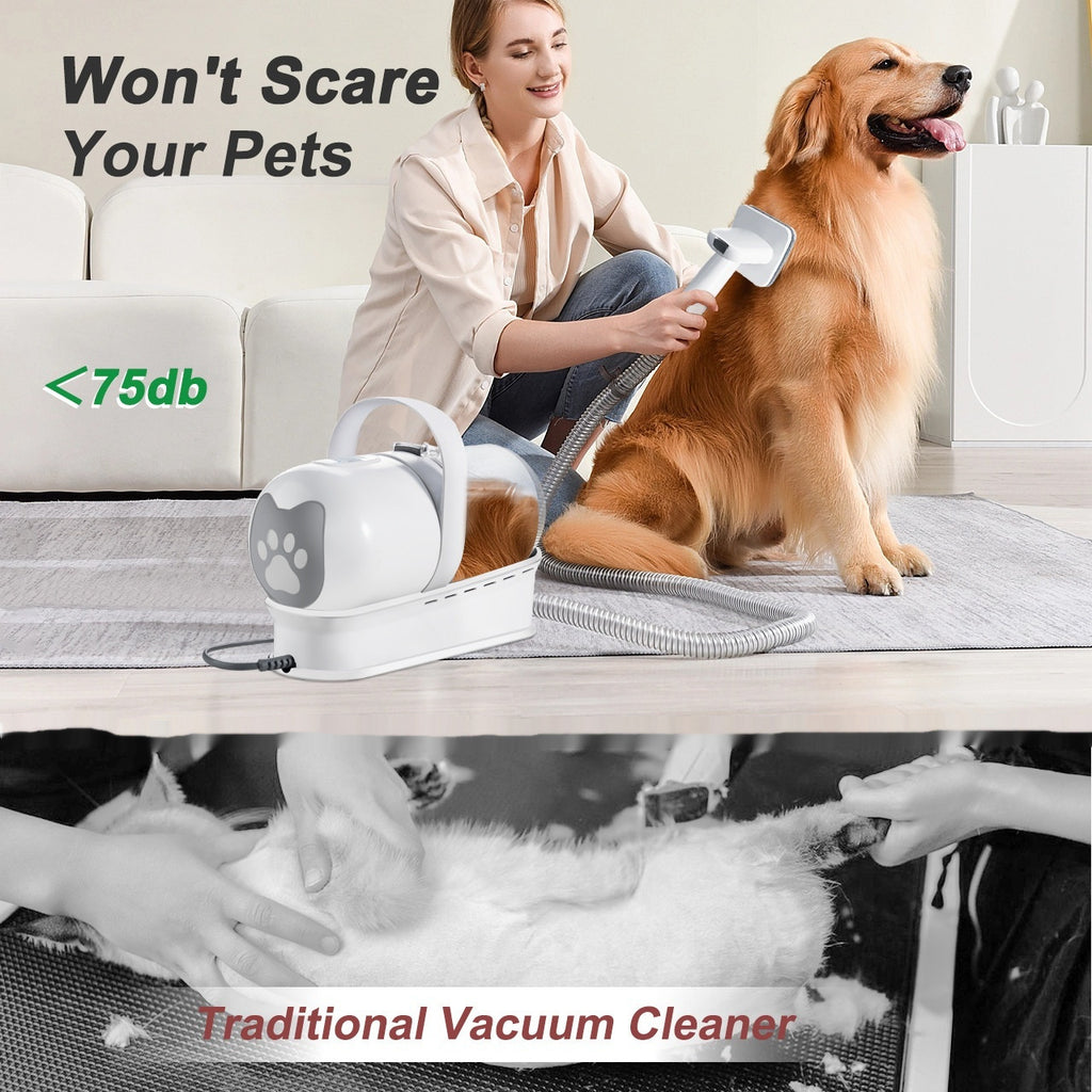 7-in-1 Pet Grooming Vacuum Kit – Trim, De-Shed & Clean Without the Mess!