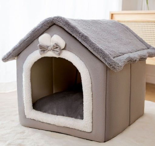 Cozy Foldable Pet Cave – Snuggly Winter Retreat for Cats & Small Dogs!